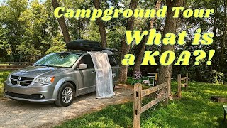 What is a KOA  KOA Campground Tour in Nebraska  Paid Minivan Camping [upl. by Shanahan]