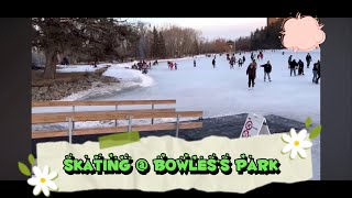 Family skating  Bowness Park Calgary Alberta Canada [upl. by Airun]