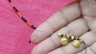 Short Mangalsutra Wati Design making at HomeMangalsutra Banane ka Tarika 2022 Hindi [upl. by Haldi579]