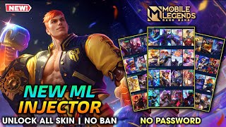 LATEST INJECTOR NEW UPDATE 2024  UNLOCK ALL SKIN IN MOBILE LEGENDS  WORK ALL PATCH [upl. by Enilraep914]