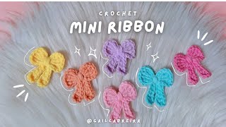 Crochet Mini Ribbon 🎀  Mini Bow Crochet  Coquette Ribbon Crochet [upl. by Skippie]