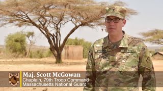 Chaplain Scott McGown Mass National Guard at Justified Accord 2023 [upl. by Leahcimed]