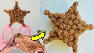 How to Make Star Parol using Coconut Coir  Recycled Materials  DIY Star Lantern [upl. by Morice]