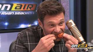 Ryan Seacrest Eats ATOMIC HOT WINGS  On Air With Ryan Seacrest [upl. by Atwood]