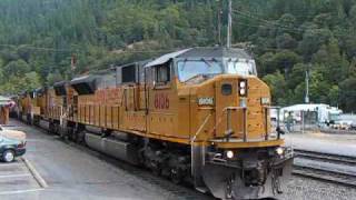 UP 8106 Departs Dunsmuir with a Southbound Manifest [upl. by Hahseram]