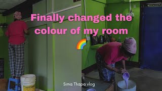 Finally room ka colour change karungi Aaj🌈😍Sima Thapa vlog [upl. by Alberta]