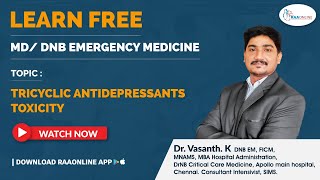 MDDNB Emergency Medicine  Tricyclic Antidepressants Toxicity  By DrVasanth  Raaonline [upl. by Llemar]