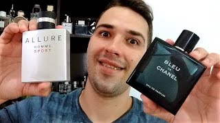 Coleção dos Perfumes Bleu e Allure Homme  Chanel [upl. by Lorie]