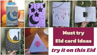 6 easy Eid card ideas 🌙 Eid greeting cards ideas 💡beautiful Eid card making with paper [upl. by Khorma]