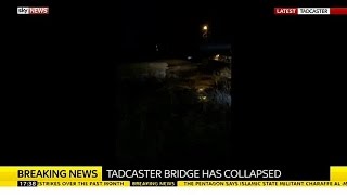 York Flooding Tadcaster Bridge Collapses [upl. by Eissac]