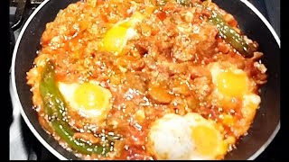 Recette Tunisienne de la Fameuse Ojja Poivrons Merguez à la poêle  Simple et Rapide 🇹🇳 😋 [upl. by Dawson858]