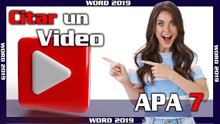 Como citar un video de Youtube en Word ⭐ Referenciar 🔵 Curso de Normas APA 7ma edición 2023 ✅ [upl. by Annavaj]