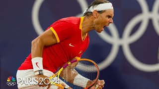 Rafael Nadal scores Round 1 win vs Marton Fucsovics at Roland Garros  Paris Olympics  NBC Sports [upl. by Ulrica]