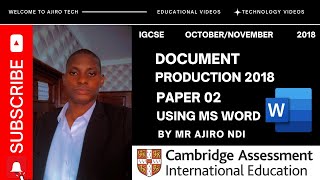 IGCSE ICT 04170983 Paper 2 Document Production October November 2018 Variant 02 [upl. by Delia]