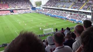 FROM THE STAND Jamie Vardys goal for England against Wales at Euro 2016 [upl. by Engenia]