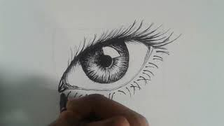 How to draw realistic Eye with Ballpoint Pen  Art By Ganesh Sharma  Artistic Guru [upl. by Rooney34]