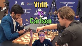 Knightmare but for whom  Vidit Gujrathi vs Magnus Carlsen  World Rapid 2023 [upl. by Eniowtna152]