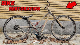 INCREDIBLE BIKE RESTORATION Transforming An Old Rusty Bike Into A Epic Purple Mountain Bike [upl. by Portingale605]