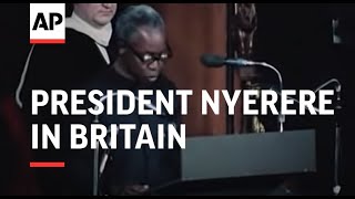 PRESIDENT NYERERE IN BRITAIN  COLOUR  SOUND [upl. by Nollahp684]