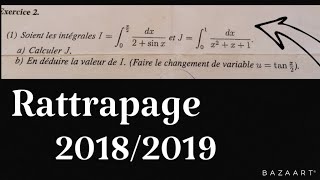 Analyse s2  Integral primitive Rattrapage 20182019 [upl. by Arok]