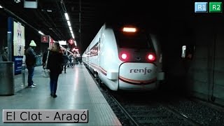 Rodalies Barcelona  El Clot  Aragó R1  R2  R11  Renfe Civia  447  449 [upl. by Em]