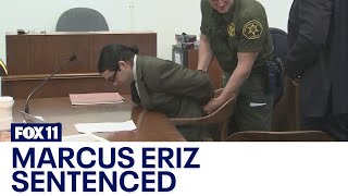 Marcus Eriz sentenced to 40 years to life handcuffed and taken away [upl. by Hcra]