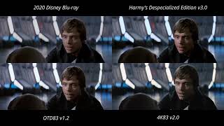 Original Darth Vader Death 4X COMPARISON  Despecialized 4K83 Bluray OTD83  Return of the Jedi [upl. by Ydwor]