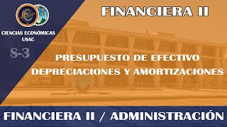 FINANCIERA II  PRESUPUESTO DE EFECTIVO 3  DEPRECIACIONES Y AMORTIZACIONES [upl. by Ettessil]