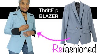 Thrift Flip  Your Old Blazer into a Stylish Jacket with This DIY Transformation [upl. by Nairret296]