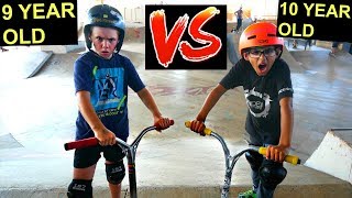 9 YEAR OLD VS 10 YEAR OLD  GAME OF SCOOT [upl. by Rosenbaum]