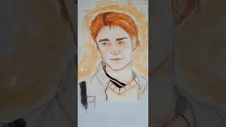 Cedric Diggory WaterColor My drawing [upl. by Pul700]