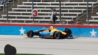 Indycar Texas 375 2023 Felix Rosenqvist Crash indy500 indycar indycar [upl. by Yssirk360]