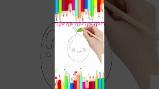 🍋 Como desenhar pintar e colorir frutas  Desenhos animados  Desenho fácil  13 [upl. by Akenet]