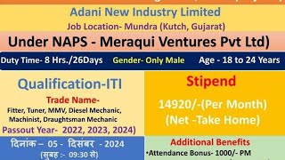 Balaghat MP me Meraqui Ventures Pvt Ltd Interview 5 Dec 2024 Satpuda Pvt ITI Balaghat MP balaghat [upl. by Yecaw37]