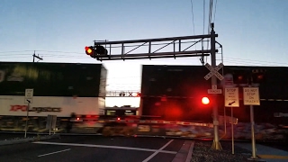 Meadowview Road Railroad Crossing Rerouted UP Intermodal Southbound Sacramento CA [upl. by Eibloc404]