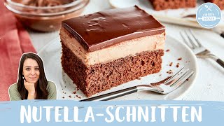 NutellaSchnitten  NutellaKuchen vom Blech  Sooo saftig und ganz einfach 😍  Einfach Backen [upl. by Auqinet]