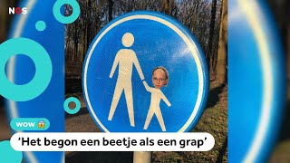 Schoolfoto van Dorien 13 hangt op verkeersborden over de hele wereld [upl. by Skylar]