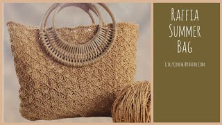 Crochet Raffia Summer Bag Tutorial 60 [upl. by Nitsugua659]