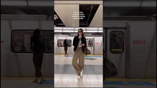 Classy Fall Outfit Idea Subway Fitcheck wtrousers jacket brownoutfit ootd workwear [upl. by Ynned]