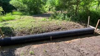 DIY Installing a Culvert Pipe in the woods  20 ADS Plastic [upl. by Enid185]