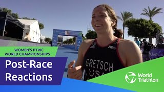 PostRace Reactions  KENDALL GRETSCH  WOMEN’S PTWC WORLD CHAMPIONSHIPS [upl. by Furey]