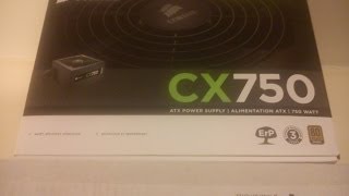 Unboxing CORSAIR CX750 Power Supply and Installation [upl. by Ocnarfnaig]