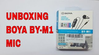 UNBOXING BOYA MIC  BOYA M1 MIC BOYA BY M1 UNBOXINGबोया माइक के बक्से को खोलना [upl. by Elocin787]