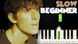 Golden Hour  JVKE  SLOW BEGINNER PIANO TUTORIAL  SHEET MUSIC by Betacustic [upl. by Ad]