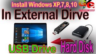 How to Install Windows 10 in External Drive Hard diskUSB Drive [upl. by Nevai926]