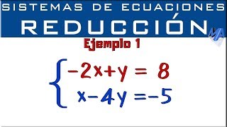 Sistemas de ecuaciones 2x2  Método de Reducción  Eliminación  Ejemplo 1 [upl. by Magavern]