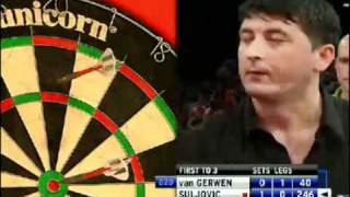 2011 PDC  WDC van Gerwen vs Suljovic 2  4 [upl. by Ennovahs]