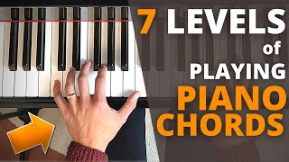 7 Levels of Playing Piano Chords for Left Hand [upl. by Sivolc]