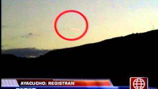 América Noticias  130913  Graban supuesto meteorito en Ayacucho [upl. by Arbrab380]