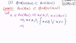 Algebra Proofs Laws of Set operations Distributive Law 2 [upl. by Nednarb]